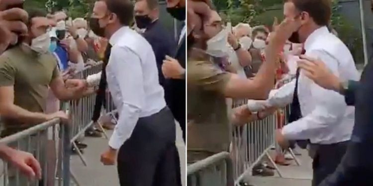 Viral Presiden Macron di Tampar Seorang Warga Prancis