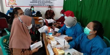 Sukseskan 1 Juta Vaksinasi di Hut Bhayangkara ke 75, Polres TuBaBa Gelar Vaksinasi Massal Serentak