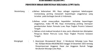 IPLR Sulteng Resmi Kantongi SK Dari PB KKLR
