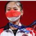 Windy Cantika Aisah saat meraih medali perunggu di Olimpiade Tokyo