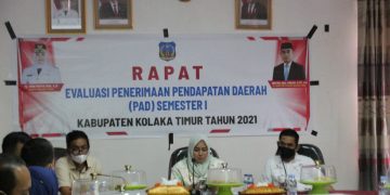 Rapat Evaluasi Penerimaan Pendapatan Asli Daerah (PAD) Semester I Kabupaten Kolaka Timur Tahun 2021
