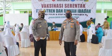 Polres Tulang Bawang Gelar Vaksinasi Merdeka Serentak di Tiga Ponpes, Berikut Targetnya