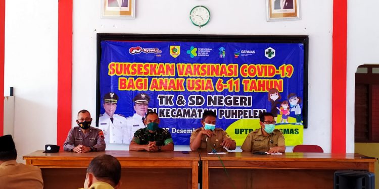 Kapten Inf Tono Hadiri Rakor Percepatan Pencanangan Vaksinasi Kepada Anak