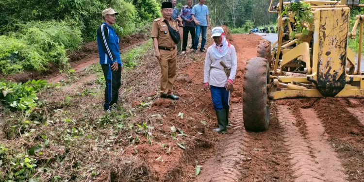 Mantap! Tiyuh Penumangan Perbaiki dan perlebar jalan Tiyuh Penumangan ke Pagar Dewa