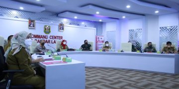 Dandim 0410/KBL Bersama Forkopimda Bandar Lampung Ikuti Pengarahan Presiden RI