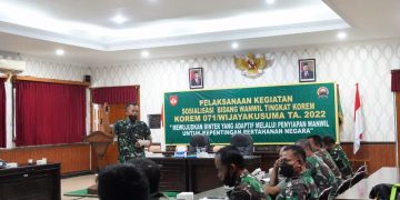Wujudkan Binter Yang Adaptif, Korem 071/Wijayakusuma Gelar Sosialisasi Bidang Wanwil TA. 2022