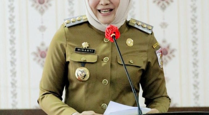 Bupati Winarti Ikuti Verifikasi Lapangan Hybrid (VLH) Kabupaten Layak Anak (KLA) di Kabupaten Tulang Bawang 2022