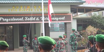 Tingkatkan Jiwa Nasionalisme Dan Kedisiplinan Personel, Kodim 0410/KBL Laksanakan Upacara Bendera