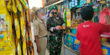 Gelar Patroli PPKM di Pasar Tradisional dan Stasiun Serda Eko Himbau Pedagang dan Pengunjung Patuhi Prokes