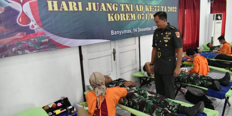 Setetes Darah Hari Juang TNI AD, Korem Wijayakusuma Peduli Masyarakatnya
