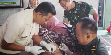 Peringati Hari Juang TNI AD Ke-77, Kodim 0410/KBL Laksanakan Donor Darah dan Santuni Anak Yatim