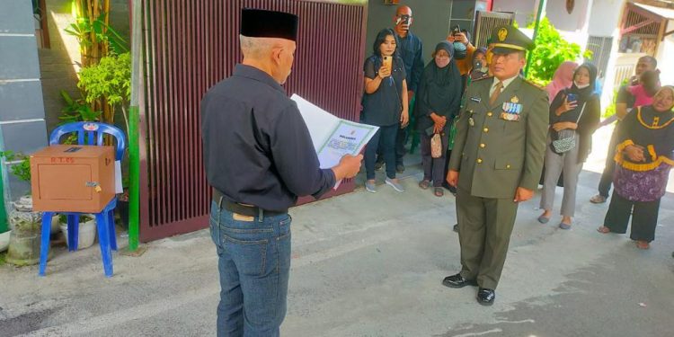 Danramil 04/Jebres Pimpin Upacara Persemayaman Militer Mantan Anggota LVRI Surakarta