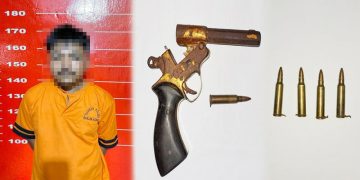 Miliki Senpi dan Amunisi Ilegal, Pria Asal Langkat Ditangkap Polsek Banjar Agung