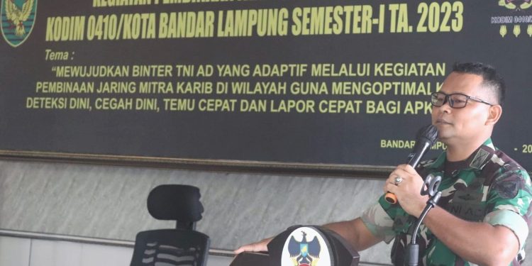 Kodim 0410/KBL Gelar Kegiatan Pembinaan Jaring Mitra Karib TW I TA 2023