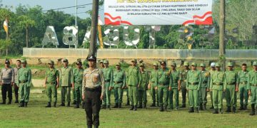 Wujudkan Pam Swakarsa Mandiri, Polres Tulang Bawang Barat Gelar Apel Satkamling