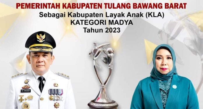 Pemkab Tubaba Raih Penghargaan Kabupaten Layar Anak