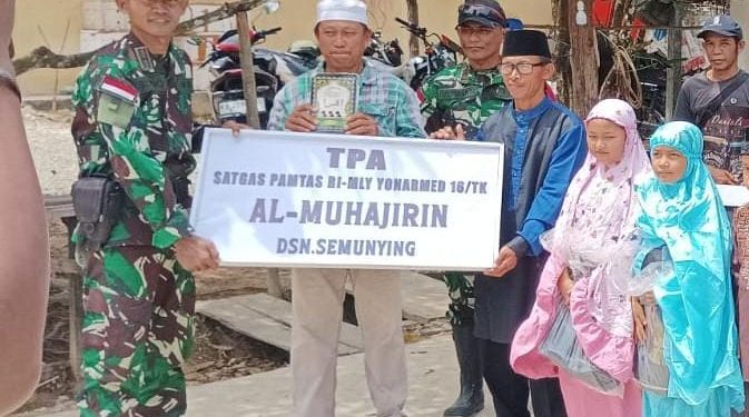 Satgas Pamtas Yonarmed 16/TK Mendirikan TPA untuk Anak-Anak di Perbatasan