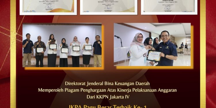 Ditjen Bina Keuda Kemendagri Raih Penghargaan Terbaik Pertama Kinerja Pelaksanaan Anggaran