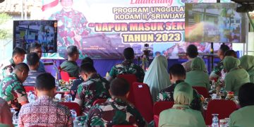 Launching Program Unggulan Dapur Masuk Sekolah di Wilayah Kodim 0410/KBL