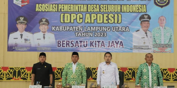 Pelantikan DPC APDESI Lampung Utara di Hadiri Wakil Bupati