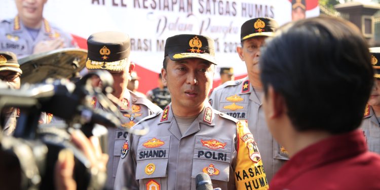 Humas Polri Gelar Pasukan Kesiapan Satgas Humas dalam Pengamanan Pemilu 2024