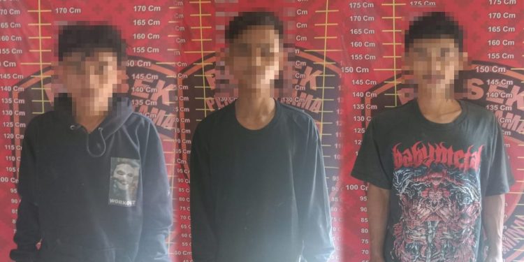 Polsek Penawartama Dibantu Warga Tangkap Tiga Pemuda yang Mencuri Kabel Milik PLN