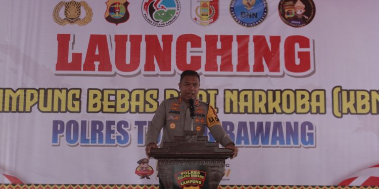 Polres Tulang Bawang Launching Lima KBN Secara Serentak, AKBP James: Rasa Prihatin dan Komitmen Nyata Berantas Narkoba