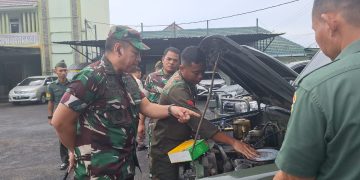 Tim Asnik Denpal II/3 Bandar Lampung Cek Ranmor Dinas Kodim 0410/KBL