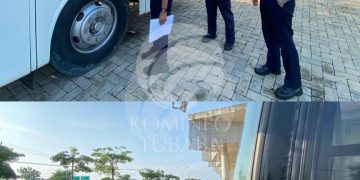 Dishub Tulang Bawang Barat Lakukan Pengecekan Bus Jelang Idul Fitri