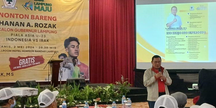 Nobar Juara 3 Terbaik Se-Asia, Bacagub Hanan Komitmen Wujudkan Sepak Bola Lampung Maju