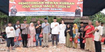 Polres Tuba Sembelih Belasan Hewan Kurban di Momen Hari Raya Idul Adha 1445 H