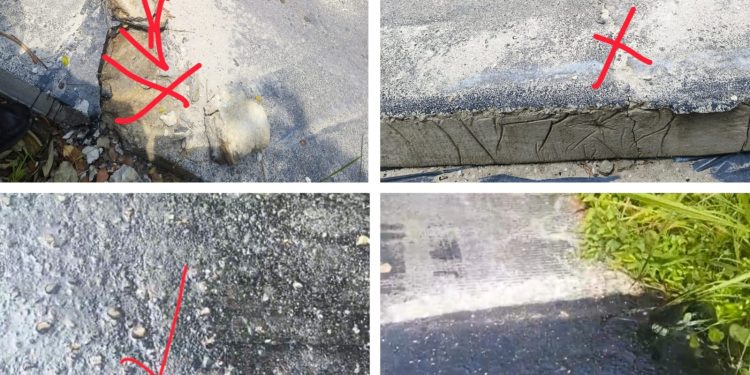 Anggaran 2,6 Miliar Lebih, Proyek Semenisasi Dinas PUPRPKPP Provinsi Riau Retak dan Jebol