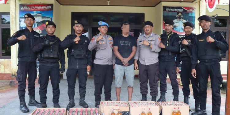 Penyelundupan Ratusan Botol Miras Berbagai Merek, Berhasil Digagalkan Polres Keerom