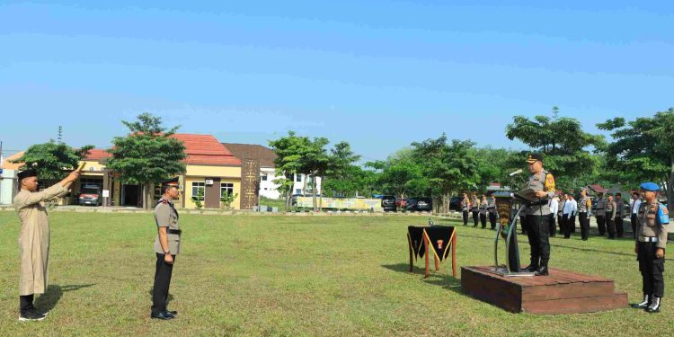 Kapolres Tubaba Pimpin Upacara  Pelantikan Jabatan Kapolsek Gunung Agung
