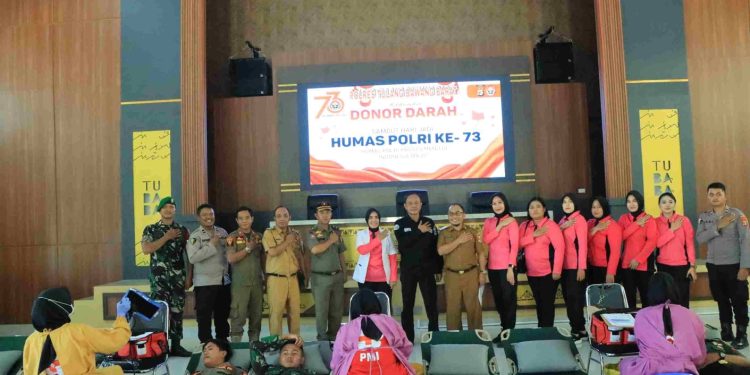 Polres Tubaba Gelar Donor Darah Serentak dalam Rangka HUT Humas Polri ke 73