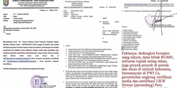 Kapolres Pringsewu Larang Sekolah Bermitra dengan Wartawan Non-UKW, Ini Tanggapan Wilson Lalengke