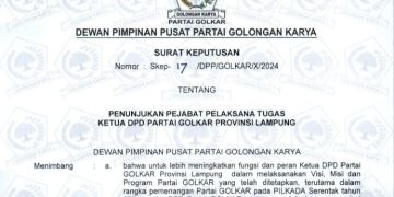 DPP Golkar menunjuk Wakil Ketua DPP Adies Kadir sebagai Pelaksana Tugas Ketua Golkar Lampung
