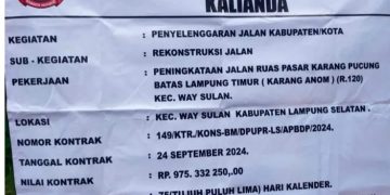 Proyek Jalan Lapen di Karang Pucung Kecamatan Waysulan Diduga tak Berkualitas