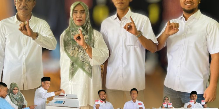 Calon Bupati OKI Dja’far Shodiq Gunakan Hak Pilih di Desa Makarti Mulya