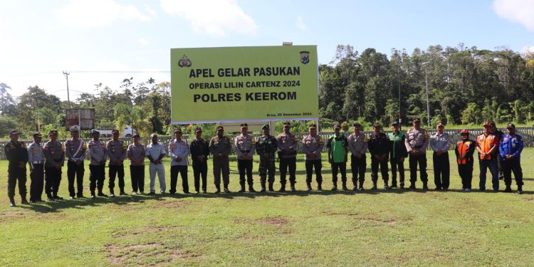 Polres Keerom Laksanakan Apel Gelar Pasukan dalam Rangka Operasi Lilin Cartenz 2024