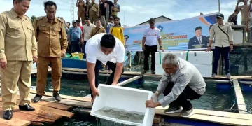 Bupati Bintan Menabur Benih Ikan dalam Kunjungan ke Mantang