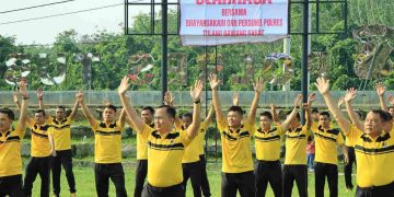 Olahraga Bersama Personel Polres Tubaba dan Bhayangkari