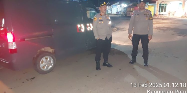 Cegah Gangguan Kamtibmas, KA SPKT Polres Tubaba Laksanakan Patroli, Sambang, dan Himbauan Kamtibmas