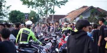 Polres Tuba Gelar Razia Aksi Balap Liar di Menggala, Puluhan Sepeda Motor Diangkut