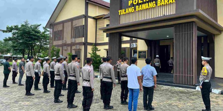 Polres Tulang Bawang Barat Laksanakan Apel Pagi Konsolidasi Operasi Ketupat 2025