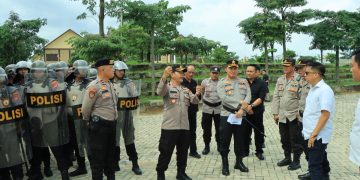 Polres Tulang Bawang Barat  Laksanakan Latihan Sispam Mako,Tingkatkan Kesiapsiagaan Personil