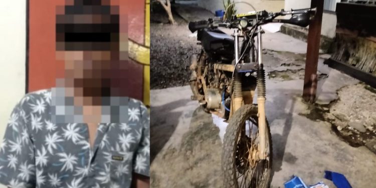 Jatuh Saat Kabur, Polisi Bekuk Pelaku Curat Sepeda Motor di Kampung Rantau Jaya Banjit