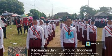 HUT RI Ke 80, Ribuan Siswa Ikuti Lomba PBB dan Gerak Jalan di Way Kanan