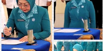 Bupati Lampung Utara, Diwakili Sekda Hadiri Pengukuhan Pengurus TP-PKK dan TP Posyandu