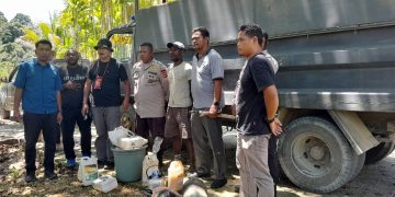 Polres Keerom Tindak Tegas Peredaran Miras Lokal, Lima Orang dan Barang Bukti Diamankan